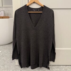 Vince Dark Gray V-Neck Sweater